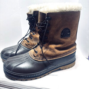 Sorel Caribou Boots Mens US 13 Vintage Kaufman Canada Wool Lined Waterproof Lug